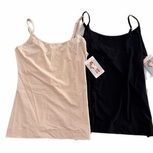 Nearly Nude Black and Cream Camisole Duo